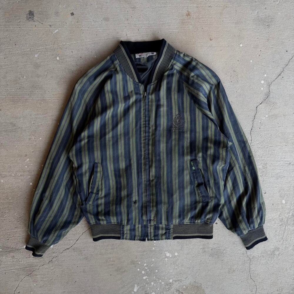 80s vintage action green striped